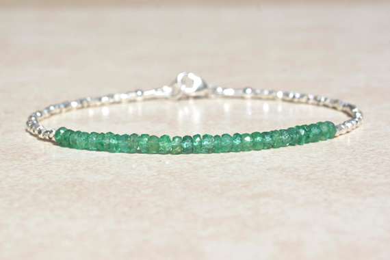 Emerald-and-Silver-Birthstone-Bracelet