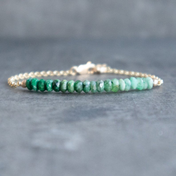 Raw-Emerald-Birthstone-Bracelet-with-Rose-Gold