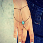 Turquoise-Center-Hand-Chain-Bracelet