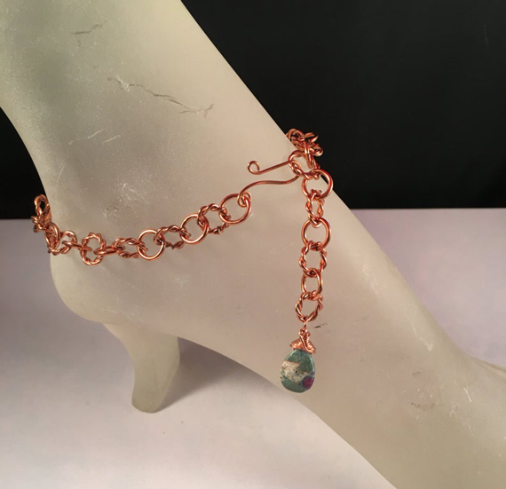 Copper-Ankle-Bracelet-Hook-Wire-Clasp