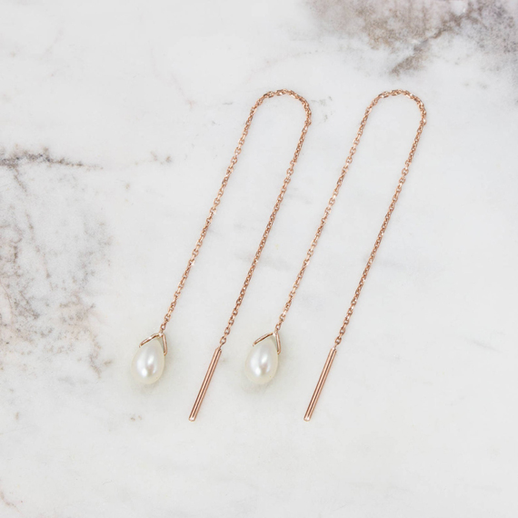 Pearl-Birthstone-Threader-Earrings