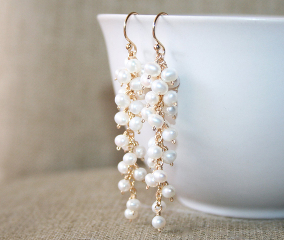 Pearl-Cluster-Birthstone-Earrings