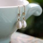 Teardrop-Pearl-Birthstone-Earrings