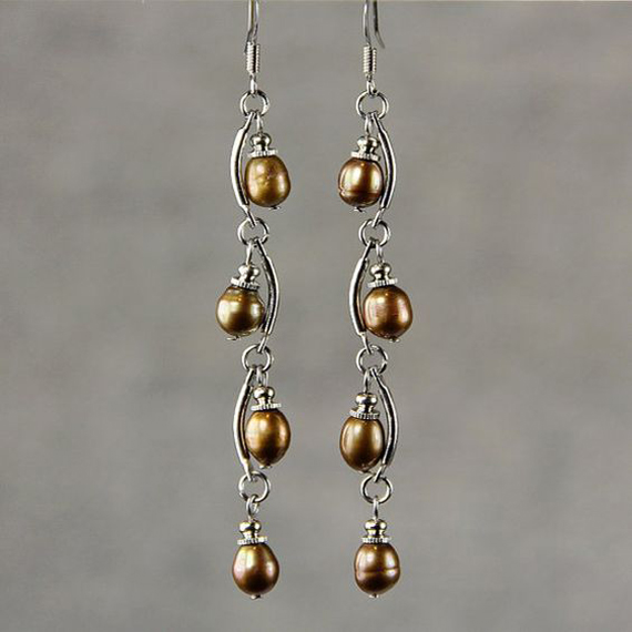 Brown-and-Silver-Hanging-Drop-Earring-Wire-Frames