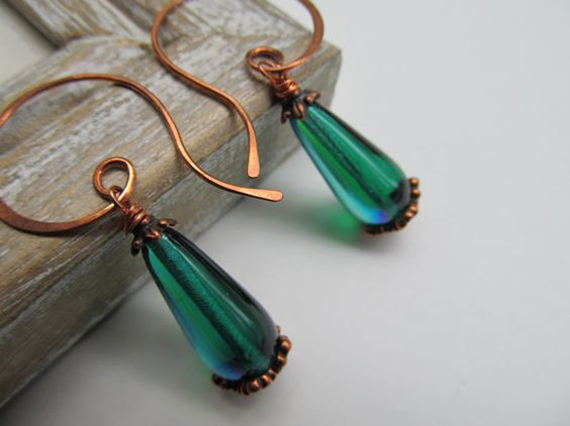 Copper-and-Green-Wave-Earring-Wire-Frames