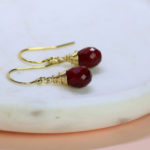 Ruby-Birthstone-Briolette-Drop-Wire-Wrapped-Earrings