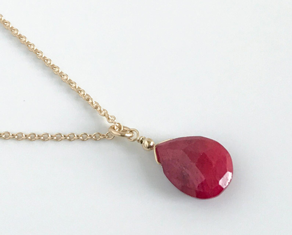 Ruby-Briolette-Birthstone-Necklace