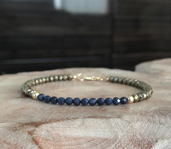 Gold-Sapphire-Beaded-Birthstone-Bracelet
