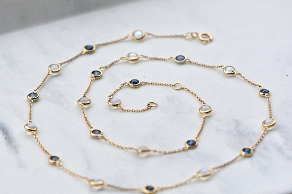 Sapphire-Chain-Linked-Necklace